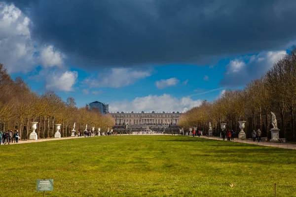 París Francia Marzo 2018 Jardín Del Palacio Versalles Frío Día — Foto de Stock