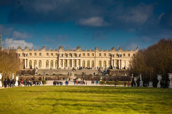 Paris França Março 2018 Jardim Palácio Versalhes Dia Inverno Gelado — Fotografia de Stock