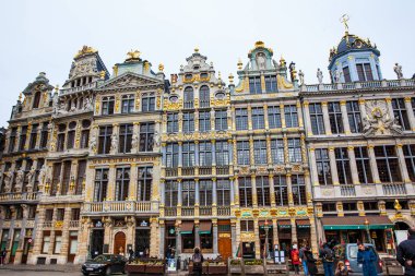 Brussels, Belçika - Mart, 2018: Brüksel Grand Place lonca evleri