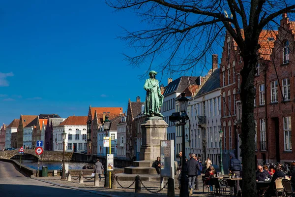 Bruges Bélgica Marzo 2018 Canales Histórica Hermosa Ciudad Brujas Bélgica — Foto de Stock