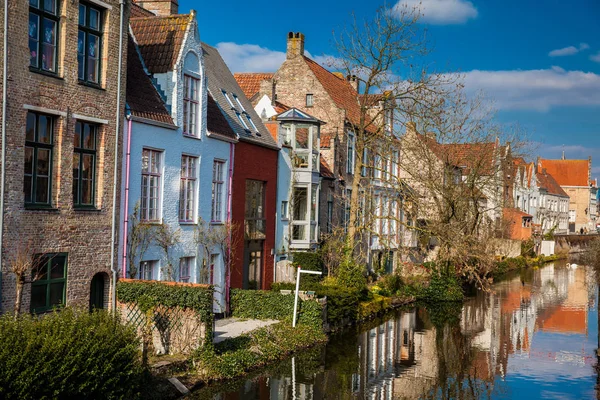 Bruges Bélgica Marzo 2018 Canales Histórica Hermosa Ciudad Brujas Bélgica — Foto de Stock