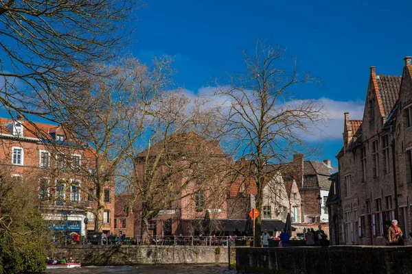 Bruges Belgium March 2018 Canals Historical Beautiful Bruges Town Belgium — Stock Photo, Image