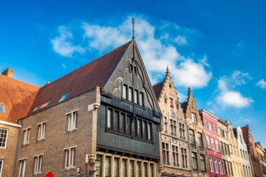 Evler tarihi Bruges kent geleneksel mimarisini temsilcisi