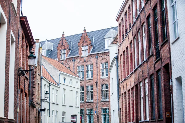 Case Rappresentative Dell Architettura Tradizionale Della Storica Città Bruges — Foto Stock