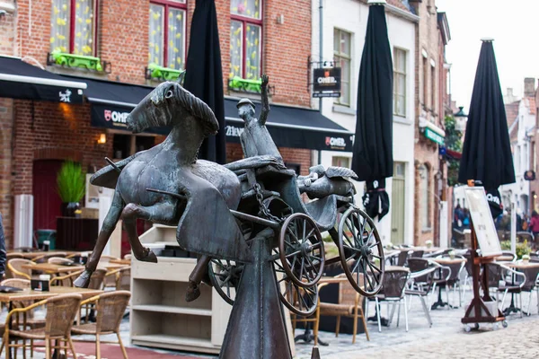 Bruges Belgium March 2018 Statue Zeus Leda Prometheus Pegasus Visit — Stock Photo, Image