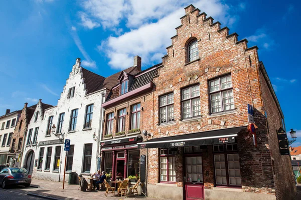 Bruges Bélgica Marzo 2018 Gente Restaurante Histórica Ciudad Brujas — Foto de Stock