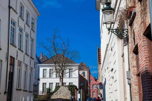 Bruges, Belçika - Mart, 2018: Geleneksel mimari tarihi Bruges Şehir