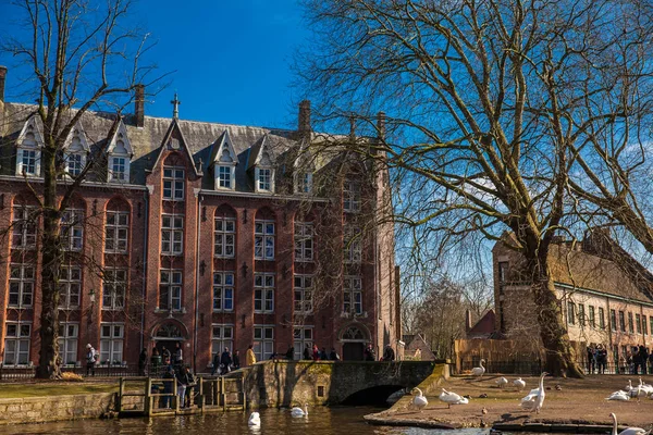 Bruges Belgium März 2018 Traditionelle Architektur Der Historischen Stadt Bruges — Stockfoto