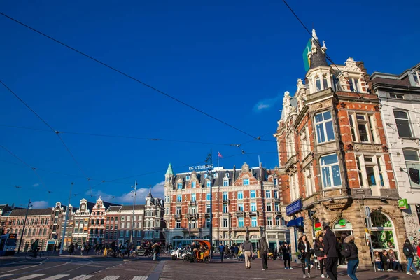 Amsterdam Holandia Marca 2018 Widok Ulicach Wokół Placu Muntplein Amsterdam — Zdjęcie stockowe