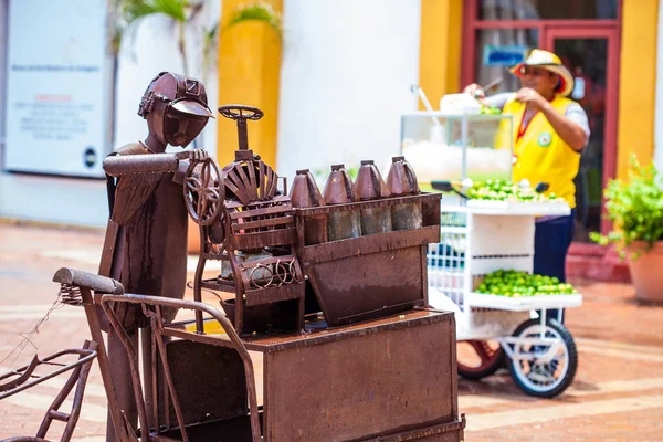 Cartagena Indias Colômbia Agosto 2018 Beba Vendedores Ambulantes Cidade Murada — Fotografia de Stock