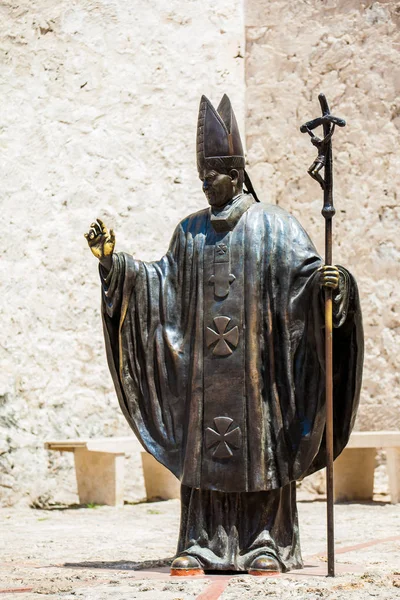 Cartagena Indias Colombia Agosto 2018 Estatua Del Papa Juan Pablo — Foto de Stock