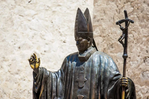 Cartagena Indias Kolumbien August 2018 Statue Des Papstes John Paul — Stockfoto