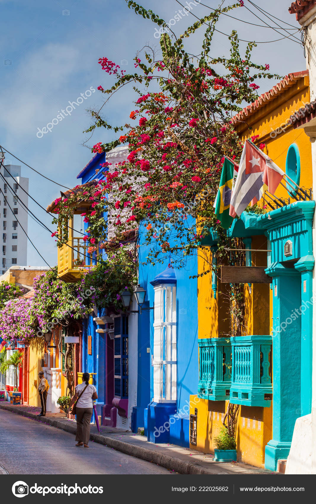 Cartagena Indias Colombia August 2018 Colorful Houses Tumbamuertos