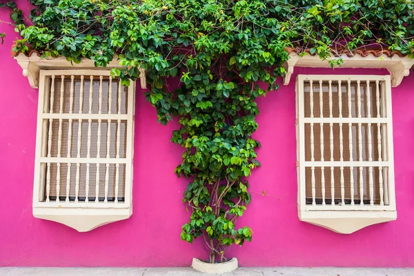 Las Coloridas Casas Coloniales Ciudad Amurallada Cartagena Indias —  Fotos de Stock