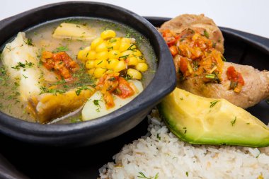 Traditional Colombian soup from the region of Valle del Cauca called sancocho clipart