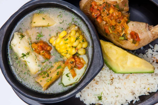 Traditionel Colombiansk Suppe Fra Regionen Valle Del Cauca Kaldet Sancocho - Stock-foto