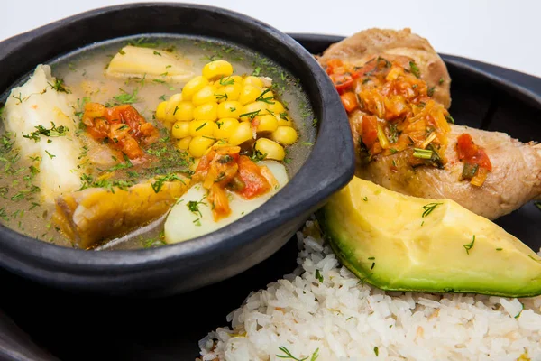 Traditionel Colombiansk Suppe Fra Regionen Valle Del Cauca Kaldet Sancocho - Stock-foto