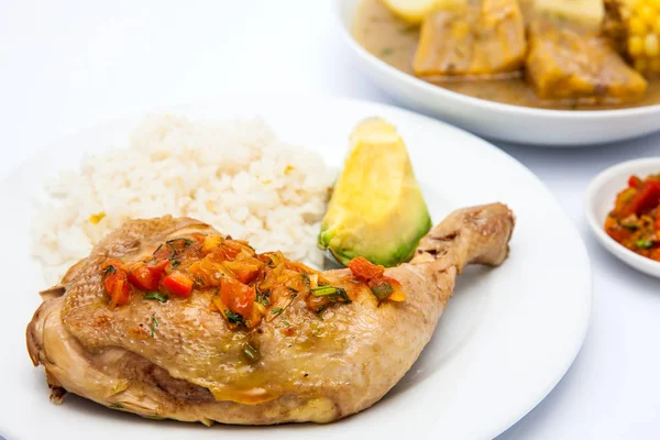 Sopa Tradicional Colombiana Región Del Valle Del Cauca Llamada Sancocho — Foto de Stock