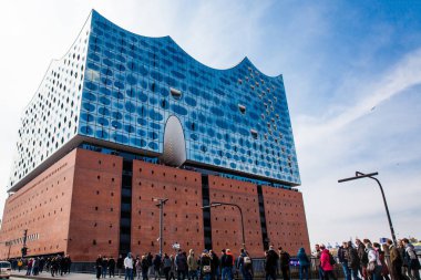 HAMBURG, GERMANY - MARCH, 2018: The beautiful Elbe Philharmonic building a concert hall located in the HafenCity quarter of Hamburg clipart