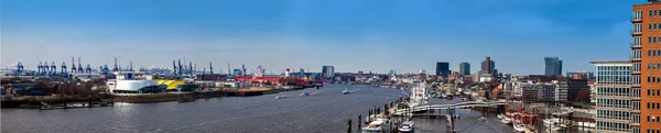Гамбург Німеччина Березень 2018 Перегляд Порту Гамбурга Красиві Ранньою Весною — стокове фото