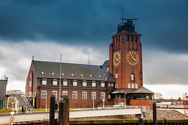 Hamburg Germany March 2018 Navigator Tower Finkenwerder Banks Elbe River — Stock Photo, Image