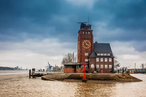 Navigator Tower Finkenwerder Sulle Rive Del Fiume Elba Amburgo — Foto Stock