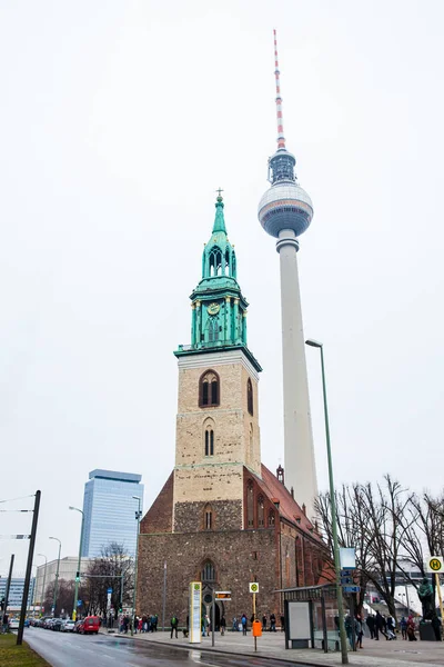 Berlín Alemania Marzo 2018 Histórica Hermosa Iglesia Santa María Situada — Foto de Stock
