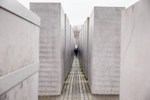 Berlin Germany March 2018 Memorial Murdered Jews Europe Cold Rainy — Stock Photo, Image