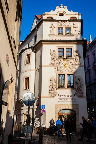 捷克布拉格 2018年4月 布拉格老城区美丽的古董建筑和街道 — 图库照片