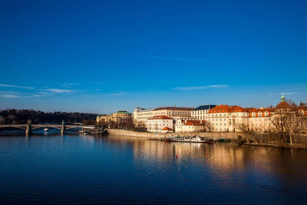 Golden Light Beautiful Old Town Prague City Sunset Early Spring — Stock Photo, Image