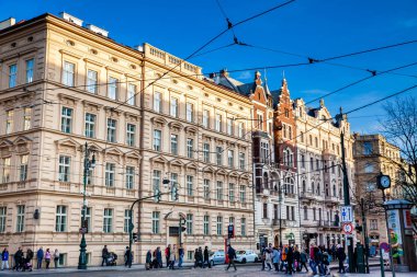 Prague, Çek Cumhuriyeti - Nisan, 2018: güzel sokaklar ve Prag şehir tarihi kentin mimari