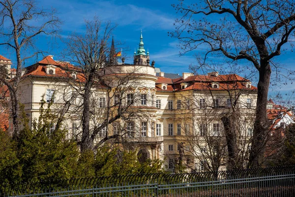 Petřínské Zahrady Praha Město Bylo Začátku Jara — Stock fotografie