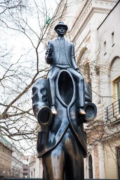 Prag Tschechische Republik April 2018 Die Statue Von Franz Kafka — Stockfoto