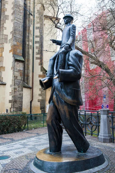 Prag Tschechische Republik April 2018 Die Statue Von Franz Kafka — Stockfoto