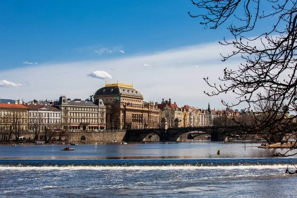 Прага Чешская Республика Апрель 2018 Красивый Старый Город Праги Река — стоковое фото