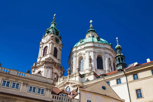Античная Красивая Церковь Святого Николая Старом Городе Праги — стоковое фото