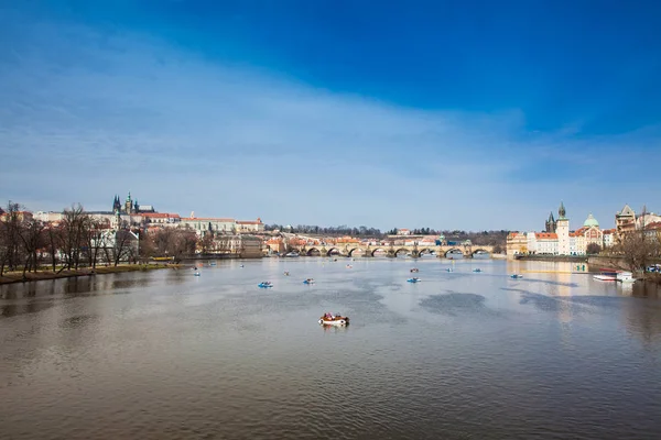 Praga República Checa Abril 2018 Hermosa Ciudad Vieja Praga Río — Foto de Stock