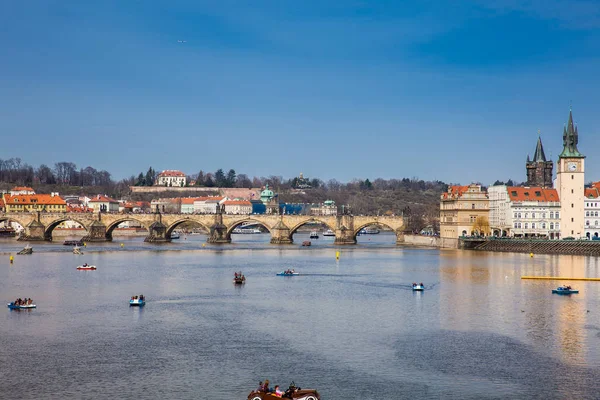 Прага Чешская Республика Апрель 2018 Красивый Старый Город Праги Река — стоковое фото