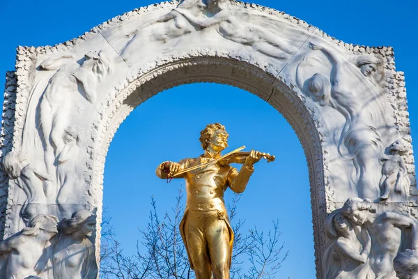 Wien Österrike April 2018 Monument Till Johann Strauss Stadtpark Vacker — Stockfoto