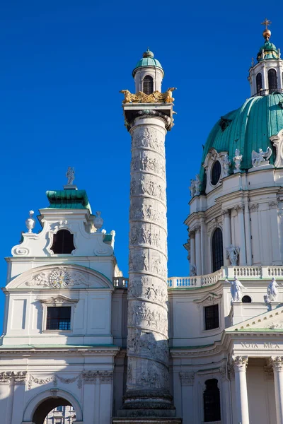Iglesia San Carlos Situada Lado Sur Karlsplatz Viena Construida 1737 — Foto de Stock