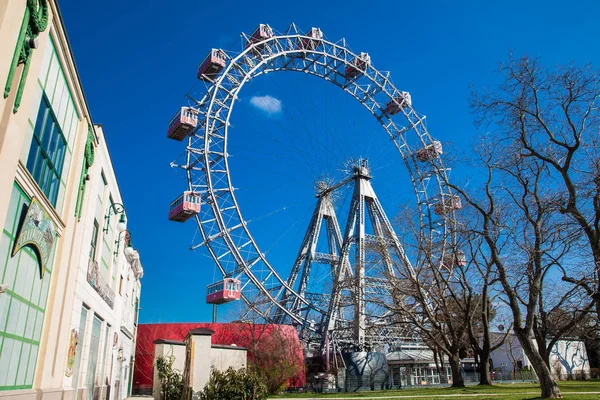 Vienna Áustria Abril 2018 Wiener Riesenrad Construído 1897 Localizado Parque — Fotografia de Stock