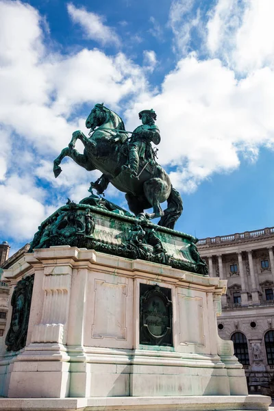 Statua Equestre Monumento Dell Imperatore Giuseppe Eretto Dallo Scultore Franz — Foto Stock