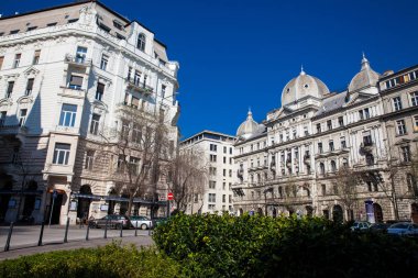 Budapeşte şehir merkezindeki binaların güzel mimari