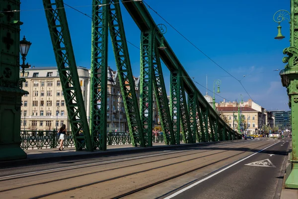 Budapeşte'de Tuna Nehri üzerinde Özgürlük Köprüsü veya Özgürlük Köprüsü