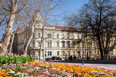 Hırvatistan'ın başkenti Zagreb'in en eski aşağı kasabası olan güzel Zrinjevac parkında baharın başlangıcı