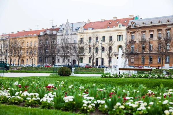 View of the beautiful architecture of the lower town in Zagreb city — Stock Photo, Image