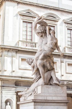 Floransa, İtalya - Nisan, 2018: Piazza della Signoria'da Polyxena'ya Tecavüz