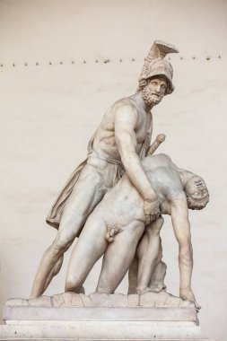 Piazza della Signoria 'daki Patroclo ve Menelao heykeli