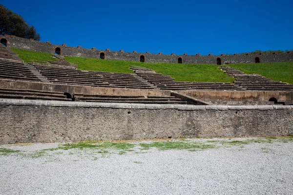 Dettaglio dell'interno dell'Anfiteatro di Pompei — Foto Stock