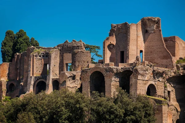 Templo de Apolo Palatinus no monte Palatino da Roma antiga e Circo Máximo — Fotografia de Stock